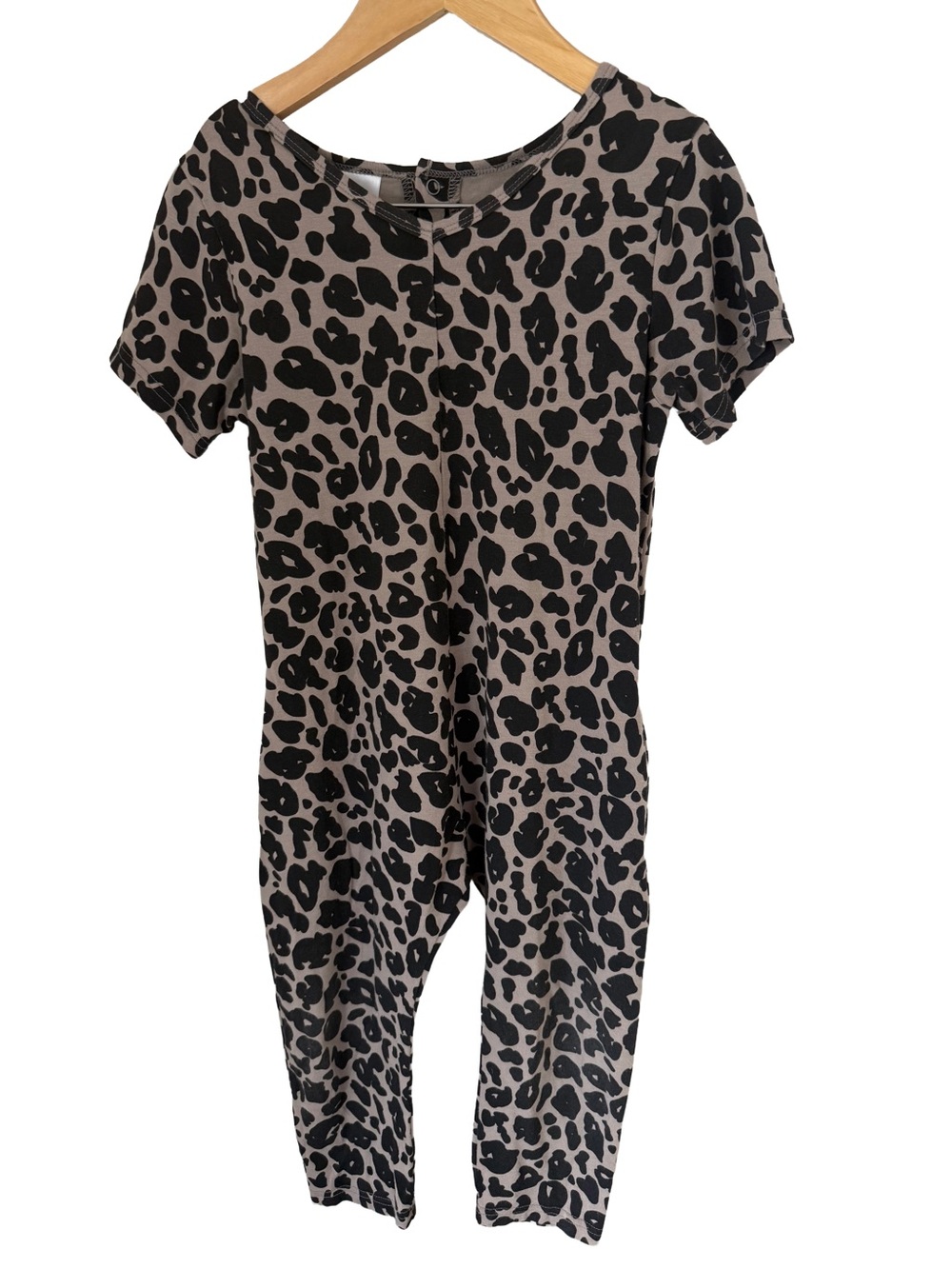 Smash + Tess Black Leopard Short-Sleeve Romper- Made in Canada